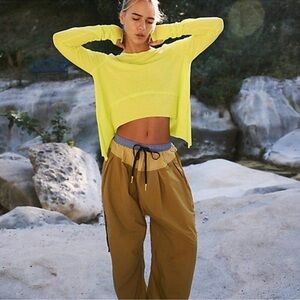 FP Movement Neon Yellow Tempo Long Sleeve Top NWOT